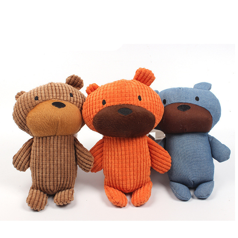 Pet corduroy teddy bear toy - Image 3