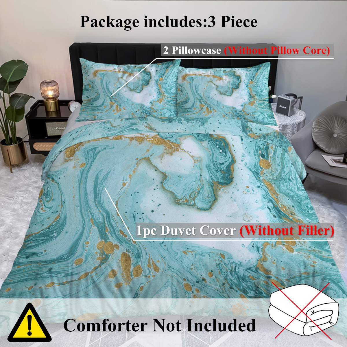 Chic Girly Marble Duvet - Image 2