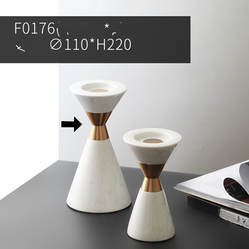 Metal Marble Candle Holder - Image 2
