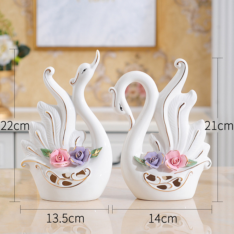 Swan Ornaments Ceramic - Image 4