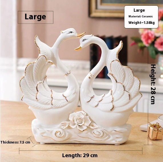 Swan Ornaments Ceramic - Image 6