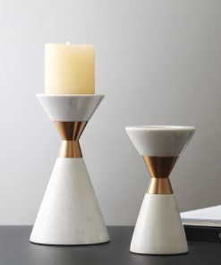 Metal Marble Candle Holder