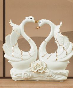 Swan Ornaments Ceramic