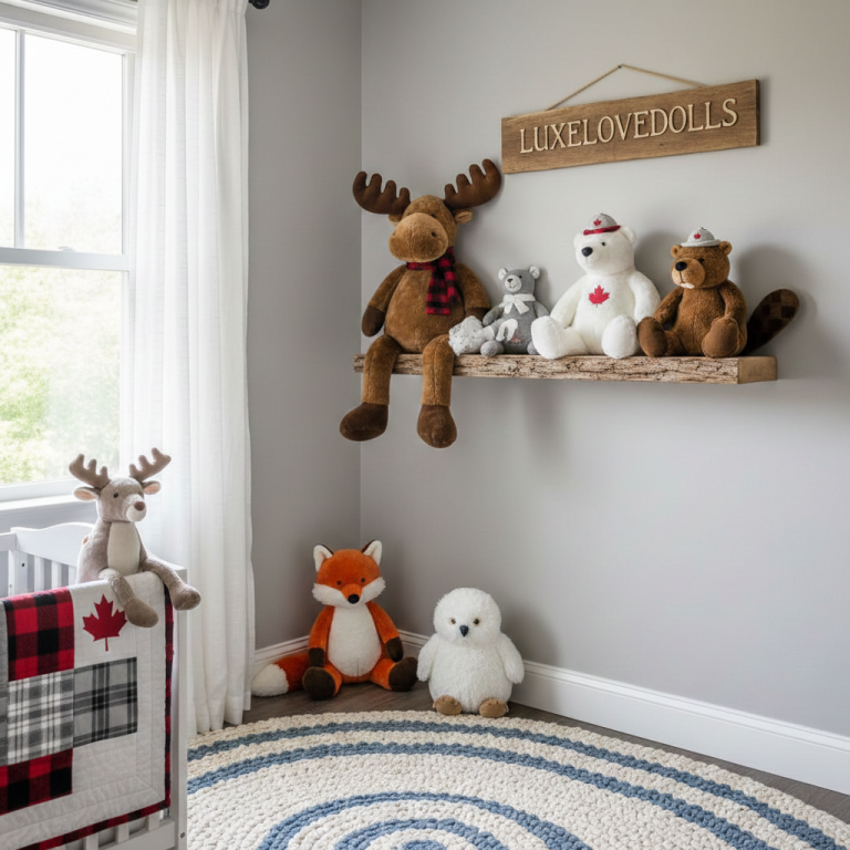 Plush animals for nursery decor Canada